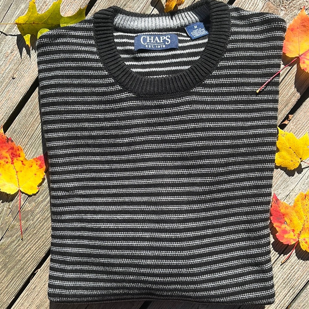Chaps cotton striped sweater M